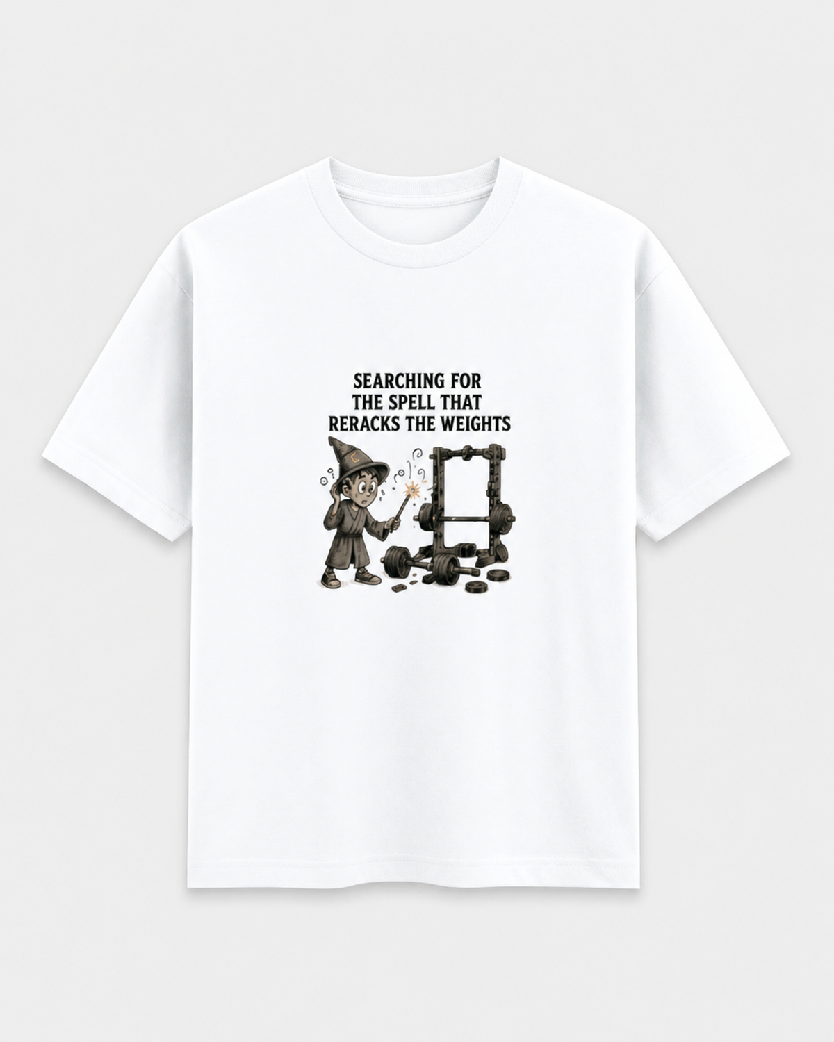 Searching for the Spell That Reracks the Weights Tee