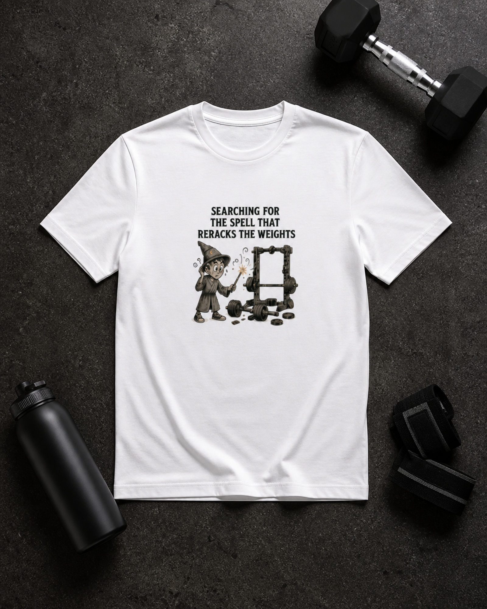 Searching for the Spell That Reracks the Weights Tee